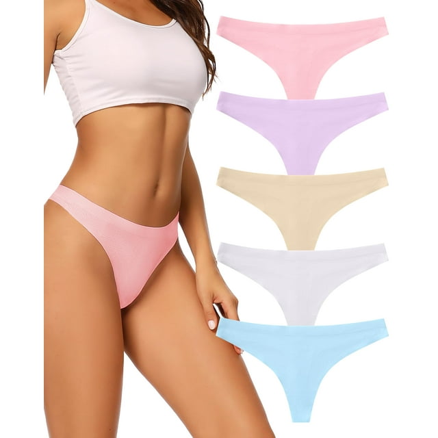 Tangas sin costuras Underwear Voenxe para mujer, paquete de 5