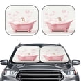 thumbnail image 2 of Gaeub Cute Bathtub Print 2-Piece Windshield Sun Shade,Foldable Car Front Window Sunshade,for Most Cars SUV Truck,Heat Blocker Visor Protector-Small, 2 of 7