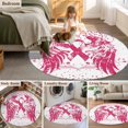 thumbnail image 5 of Small Round Rug 3Ft Washable Non-Slip, Pink Ribbon Circle Area Rugs for Living Room Bedroom, Wings Romantic Love Heart Flowers Vintage Indoor Floor Mats Carpet Runner for Home Decor, 5 of 8