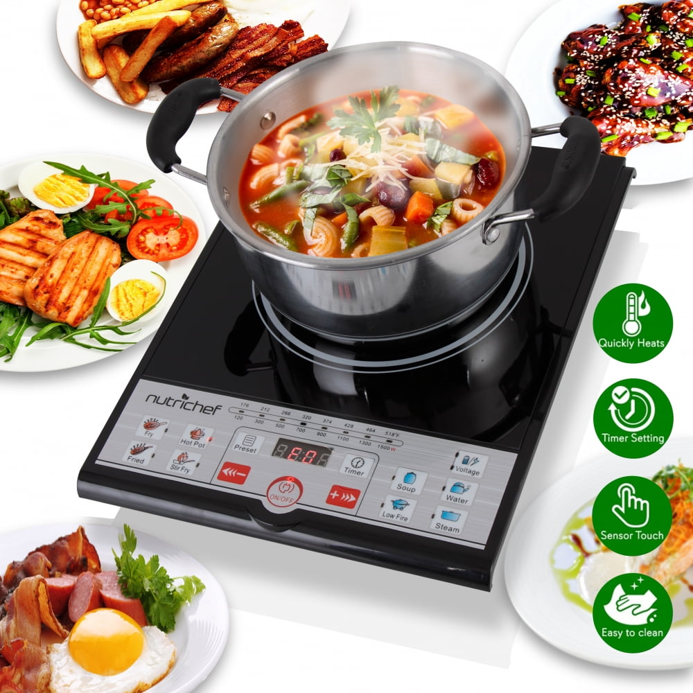 Nutrichef Single Burner Digital Induction Countertop with Adjustable