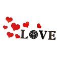 thumbnail image 3 of Reloj de pared con forma de corazón de amor, adhesivo decorativo para pared, arte creativo y silencioso para el hogar. Negro y rojo, 3 of 9