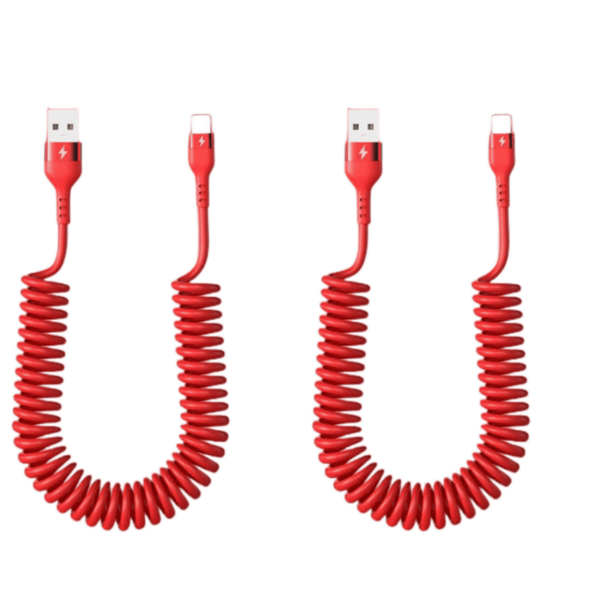 2 Pack Fast Charging Charger Cable 6FT for Car, Coiled Lightning Cable