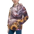thumbnail image 2 of Daiia Warm Sunflower Sleeping Cat for Boys Fashion Hoodies & Sweatshirts with Kangaroo Pocket,Hooded Sweatshirt for Kid, Breathable& Moisture Wicking-Small, 2 of 6