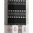 thumbnail image 6 of Black Boho Geometric Sheer Curtains 54 Inch Length 2 Panels for Living Room, Abstract Art Dots Striped Voile Kitchen Curtain Set, Luxury Privacy Drapes Window Treatment for Bedroom, 6 of 7
