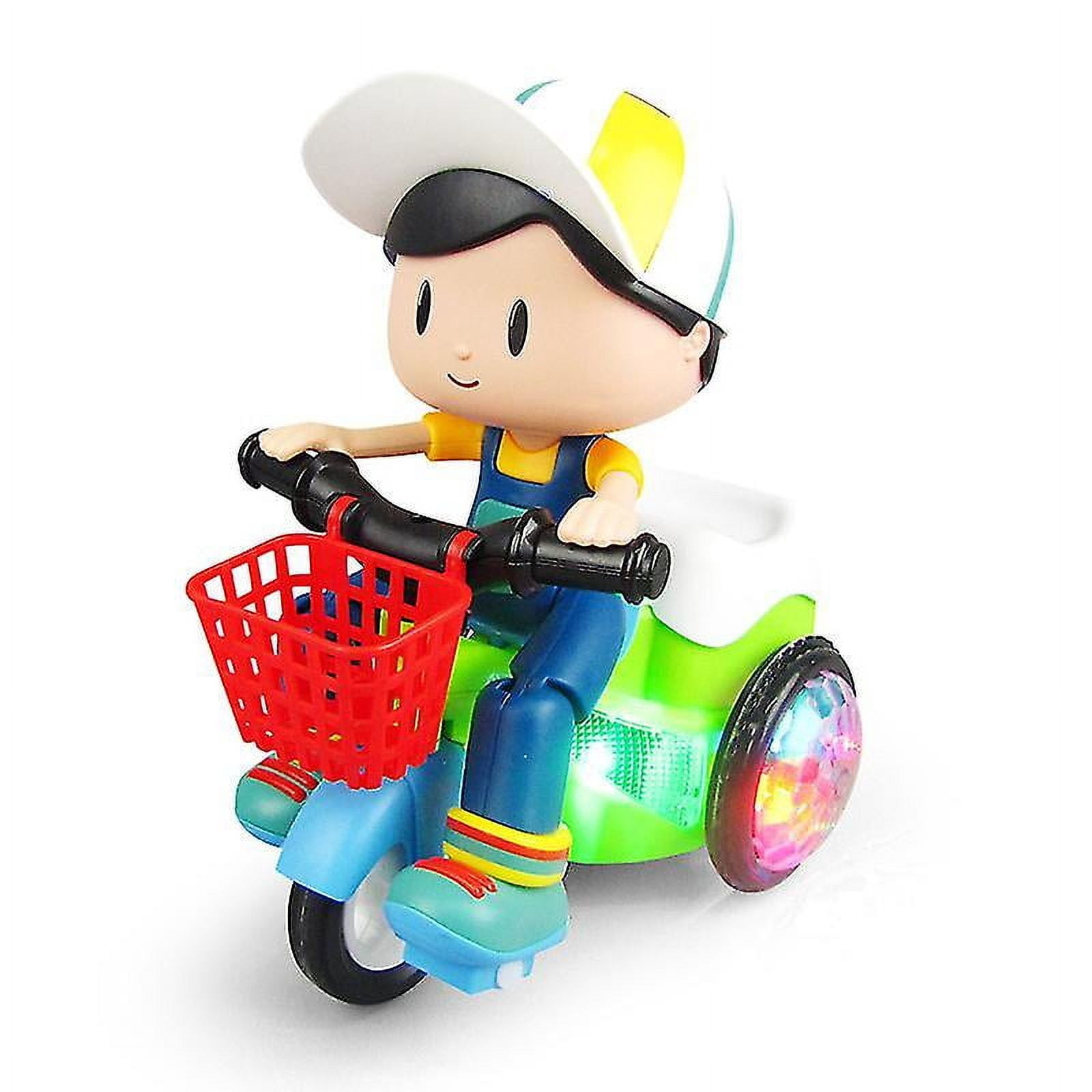 Triciclo Eléctrico Acrobático Para Niños | Juguete Con Luces LED Y Rotación 360° | Música Y Movimiento Para Preescolar