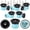6 Van-10P, variant on 10 Pcs Variable Arc Nozzle, 4 Van Sprinkler Heads Replacement Compatible with Pop Up Sprinkler Adjustable 0° - 360° Pattern Spray Head Nozzle for Garden Lawn Yard Irrigation