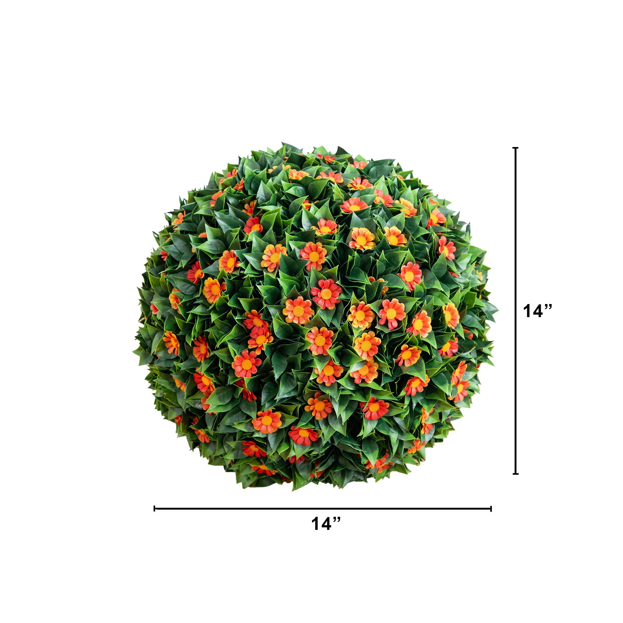 15in. UV Resistant Artificial Flowering Daisy Boxwood Ball (Indoor/Outdoor)
