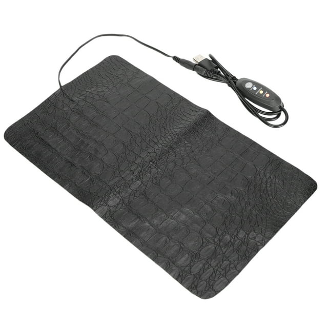 Reptile Heat Pad, USB Powered 3-Level Heating Mat with PU Leather Surface Under Heater for Tortoise Lizard and Snake Habitats