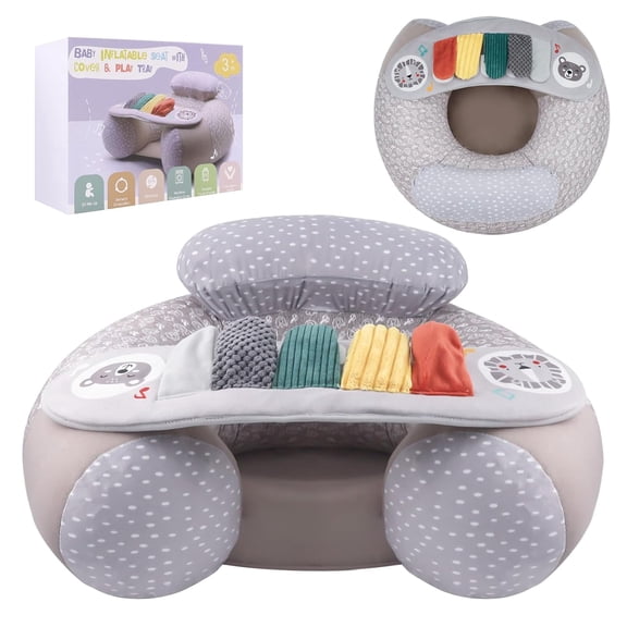RoamReady Inflatable Baby Floor Seat with Sensory Tray and Removable Cover, 3-36 Months