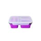 thumbnail image 1 of Bewildely Fiambrera de silicona con 3 compartimentos, plegable, para el hogar, para el trabajo, para la escuela, para comida, para el desayuno, lavable, Mostrada Púrpura Bewildely HA065336-05, 1 of 6