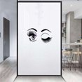 thumbnail image 1 of Lilac Grey Black Frosted Stained Glass Window Cling Leaf Design Cartoon Style with Long Lashes Winking Glass Windows Frosted Matte Window Sticker Eyelash 31.5Wx62.9L-inch, 1 of 7