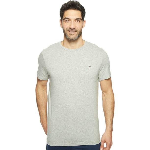 Camiseta Tommy Hilfiger Core Flag con cuello redondo para hombre, color gris XXL