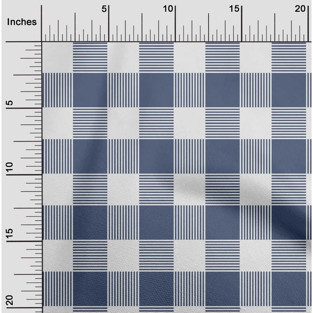 oneOone Polyester Lycra Dark Dusty Blue Fabric Gingham Check Craft Projects Decor Fabric Printed By The Yard 56 Inches Wide