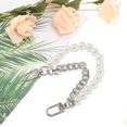 thumbnail image 4 of Unique Bargains 1 Pc Portable Double Layer Pearls Handbag Straps for Dating Silver Tone Metal Plastic, 4 of 5
