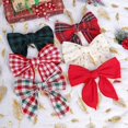 thumbnail image 3 of Dalrosia 8PCS Christmas hair bows - Christmas bows for Girls Cotton Linen Red and Black Plaid Hair Bows for Toddlers Girls Christmas Hair Accessories, 3 of 4