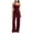 Wine, variant on Women's Jumpsuits Strapless Wide Leg Romper Casual Fashion Ruching Waist Cinching High Elastic Waistband Relaxed Flowing Long Pants, Brown L