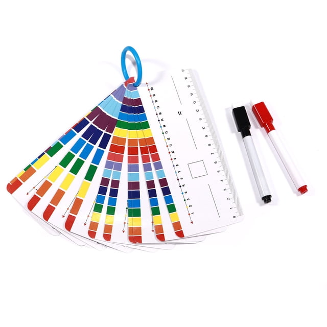 ICQOVD Math Flash Cards Reusable Number Cards with Erasable Pens Learning Tool