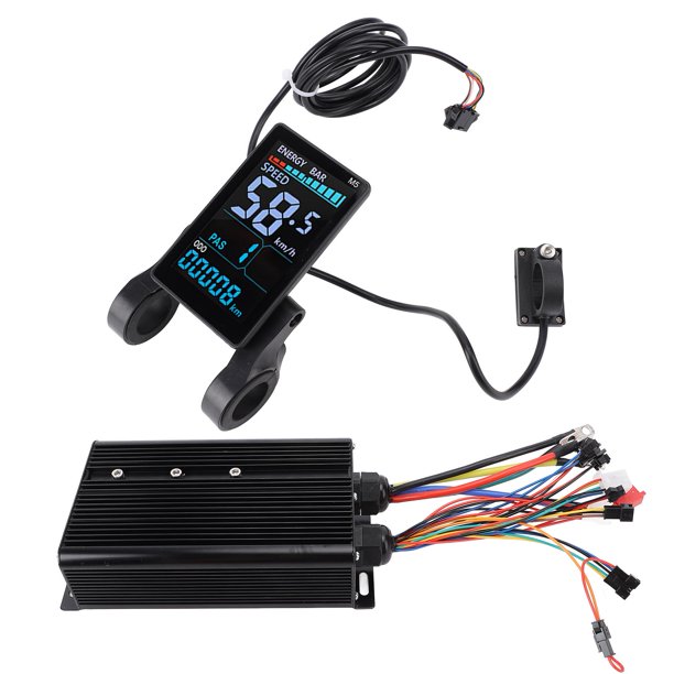 Kit De Controlador De Motor De Scooter Eléctrico, Controlador Eléctrico De Disipación De Calor Rápida De Onda Sinusoidal De 80 A Con Panel LCD De Alta Resistencia Para Motor De