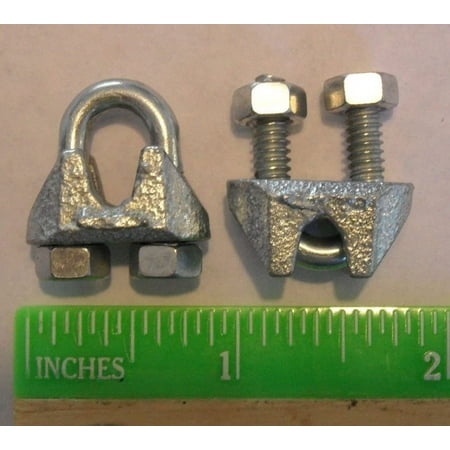 

Cable Clamps U-Bolts 100 pcs 1/8 Clamps Steel Aircraft Cable Wire Clip U Bolt