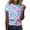 Light Blue, variant on Womens Plus Size Short Sleeve Graphic Tees Causal Sparkle Fish-Scale Printed Tshirts Summer Loose Fit Crew Neck Tops Shirts Multicolour1 S