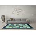 thumbnail image 3 of Ahgly Company Indoor Rectangle Checkered Light Blue Modern Area Rugs, 8' x 12', 3 of 4