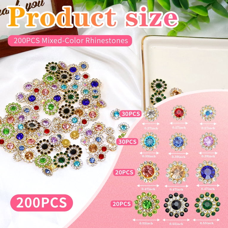 White Pearl Claw Button Rhinestones - Sew On Flower Shape Flatbacks For Crafts