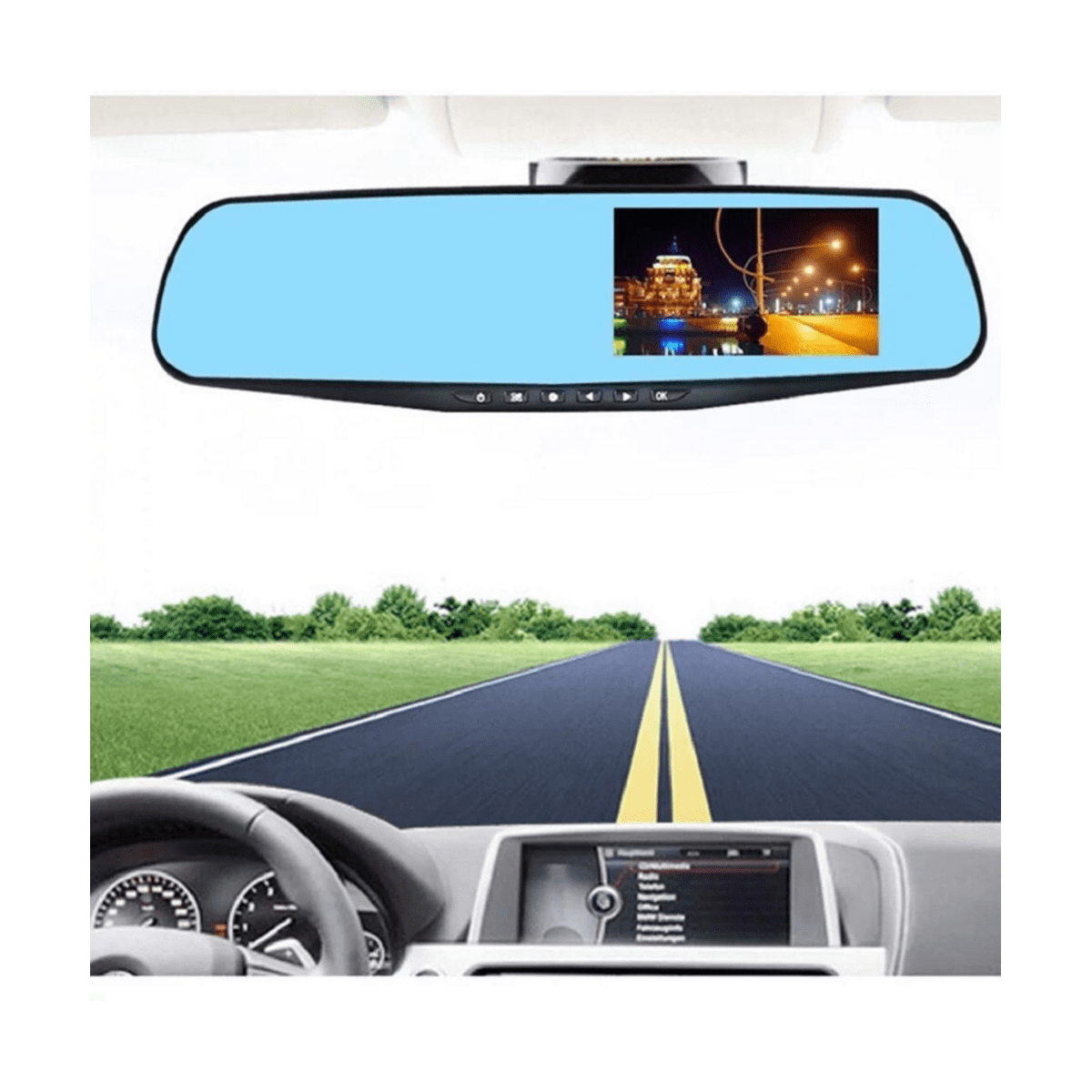 25€87 sur FHD 1080P 4.3 '' double lentille voiture DVR rétroviseur Dash Cam caméra  enregistreur - Vidéo embarquée - Achat & prix