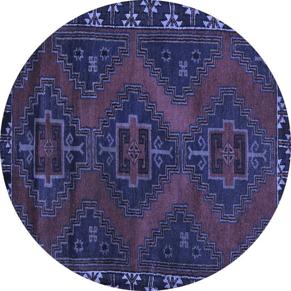Ahgly Company Indoor Round Persian Blue Traditional Area Rugs, 4' Round