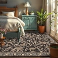 thumbnail image 7 of 9x12 Botanical Print Washable Rugs Ultra Thin Non Slip Large Area Rug for Bedroom Living Room Ultra Thin Lightweight Cute Throw Carpet for Dining Room Table Classroom Playroom, Brown, 7 of 7