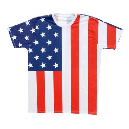 - USA American Flag Sublimation Adult T-Shirt
