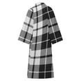 thumbnail image 6 of Plaid Pattern Black And White Plaid Bathrobe Plush Bathrobe Cozy Unisex Winter Bathrobe Warm Water Absorbent, 6 of 9