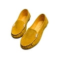 thumbnail image 5 of SIMANLAN Womens Loafers Slip On Boat Shoe Flat Flats Women Lightweight Casual Shoes Ladies Hand-Stitching Moccasin Yellow 7, 5 of 6