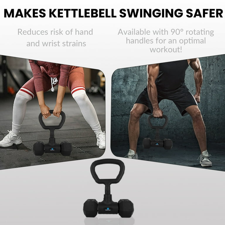 Dumbbell Barbell Converter Kettlebell Swivel Grip for Dumbbells Dumbbell Bars Adjustable Barbells Converts Dumbbells to Kettlebells 100 lb.