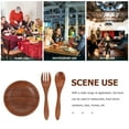 thumbnail image 2 of ATRISS 1 Set Wooden Salad Bowl Salad Serving Container Salad Tableware Food Bowl with Spoon and Fork, 2 of 6