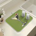 thumbnail image 4 of Yayeee Dish Drying Mat for Kitchen Counter 16" x 18" Microfiber Super Absorbent Coffee Decorative Pad, Light Black Martini, 4 of 9