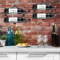 thumbnail image 4 of 2Pcs Metal Wall Mounted Wine Holder Stemware Glass Rack, Collapsible Hanging Red Wine Racks Organizer with 2 Liquor Bottles, Wine Bottle Display Hanger for Home Kitchen Bar Decor, 4 of 8