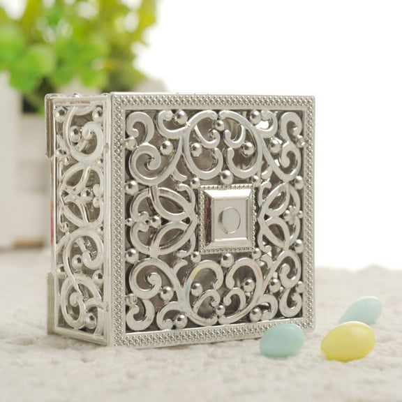 Personalized Hollow Gold Silver Plated Wedding Candy Boxes 12Pcs Elegant Favors Storage Box for Bridal Showers Home Organization Events