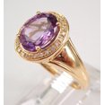thumbnail image 3 of 14K Yellow Gold 3.20 ct Diamond and Amethyst Halo Engagement Ring, 3 of 6