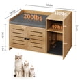thumbnail image 3 of Babevy Large Hidden Cat Litter Box Cabinet, Double Door Enclosure Furniture with Storage Shelf, Side Table & Anti-Tracking Mat, 3 of 7