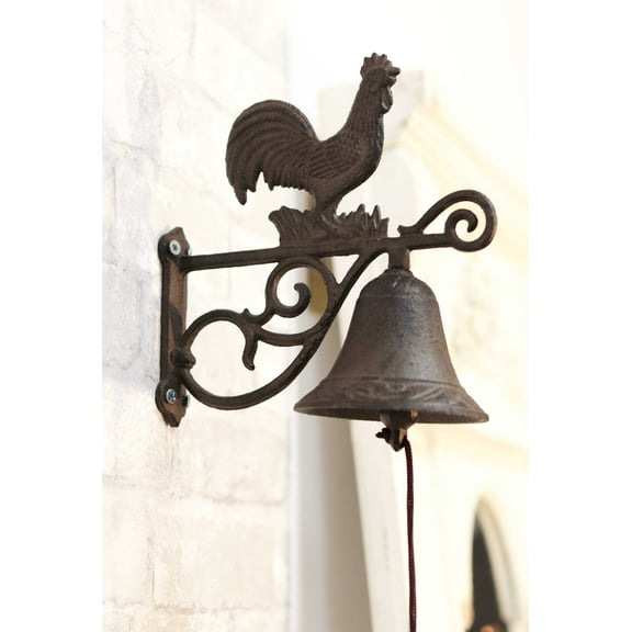 Cast Iron Rustic Western Farmhouse Rooster Chicken Door Wall Dinner Yard Bell