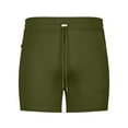 thumbnail image 3 of IYTR Mens Beach Shorts Casual Athletic Shorts Summer Solid Color Straight Shorts With Multi Pockets Drawstring Elastic Waist Shorts Army Green XL, 3 of 5