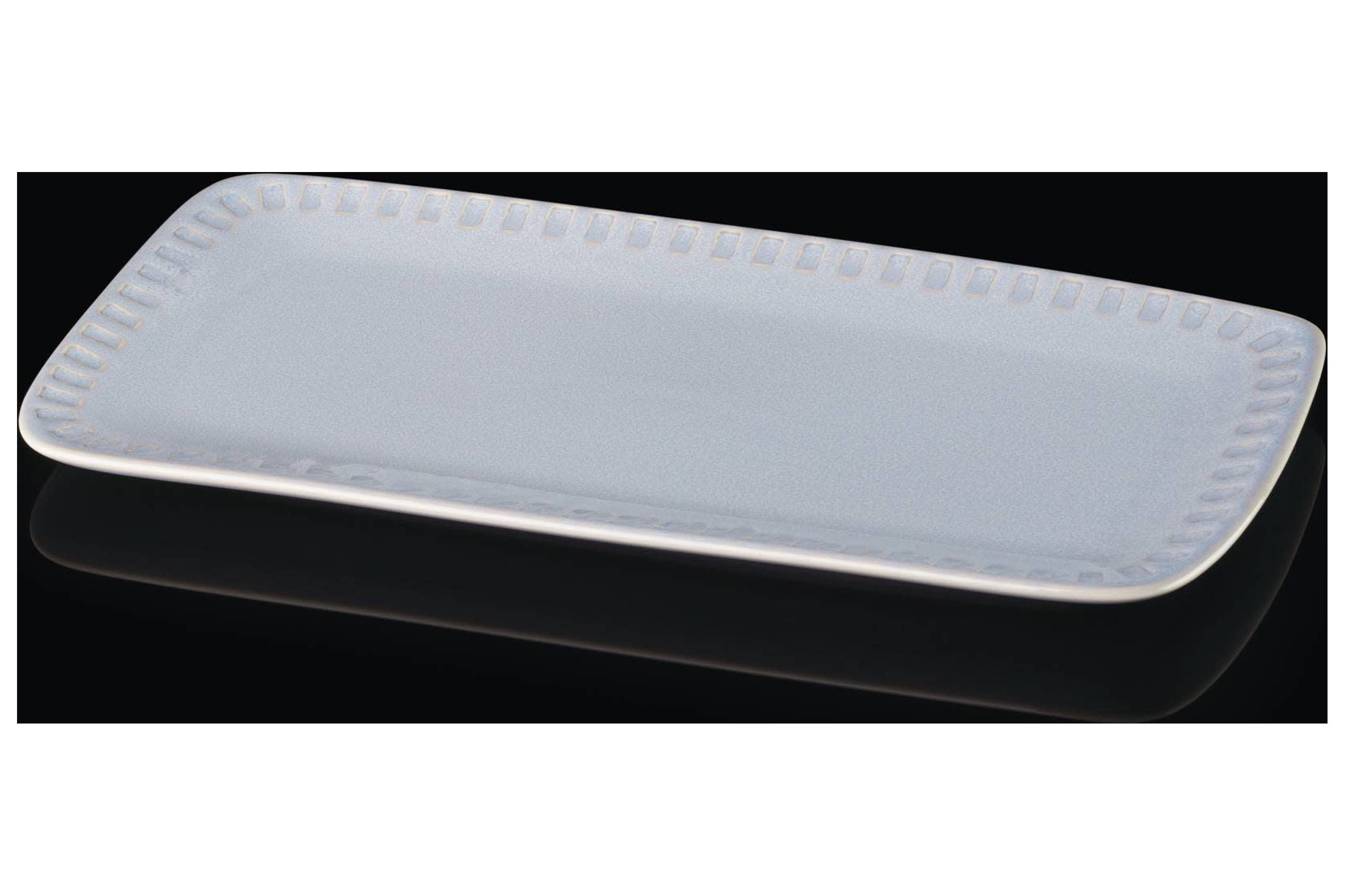 Oneida Entertain Artisanal Stripe Blue Stoneware Hors d'Oeuvres Serving Tray