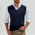 thumbnail image 2 of DHFJKG Sweater Vest Men's Sleeveless Knitted V Neck Solid Color Vest Lightweight For Spring Fall Soft Top, 2 of 5
