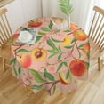 thumbnail image 3 of Pink Peach Tablecloth, Vintage Summer Tropic Fruits Leaves Flowers Table Cloth Cover for Holiday Home Picnic Party Wedding 60x60in, 3 of 6
