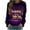Purple, variant on Makaor Cute Sweatshirts for Women Happy New Year Crew Neck Tops Graphic Long Sleeve Pullover Tees Fleece Cute Fall Outfits