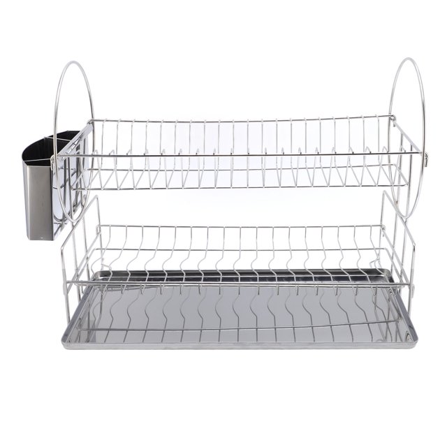 Escurridor De Platos, 2 Niveles, Múltiples Orificios De Drenaje, Acero Inoxidable, Ahorro De Espacio, Escurridor De Platos, Soporte Para Cubiertos Para El Hogar