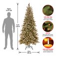 thumbnail image 6 of 7.5 ft. Pre-Lit Artificial Dunhill Fir® Slim Christmas Tree, Green, Clear Lights, Pinecones, Red Berries, Berry Clusters, Flocked Branches, Includes Stand, 6 of 7