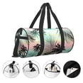 thumbnail image 5 of Gaeub Tropical Summer Palm Lightweight Travel Cylinder Bag Gym Tote Bag Sports Training Duffle Bag with Pockets and Straps, 5 of 8