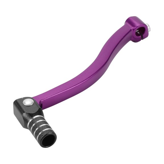 Folding Motorcycle Gear Shifter Lever for Kayo T6 Aluminum Alloy Pedal Shift Lever Arm Purple Lever Black Head with Silver Tone Ring