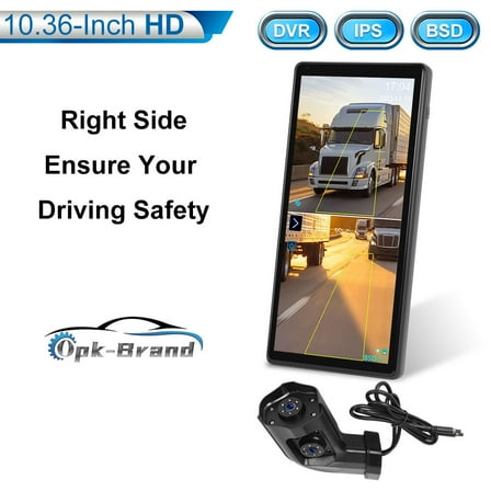 Rimoody 10.36" Monitor Right Side Electronic Rear View Mirror Camera For Side Blind Area